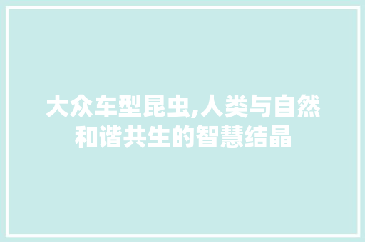 大众车型昆虫,人类与自然和谐共生的智慧结晶