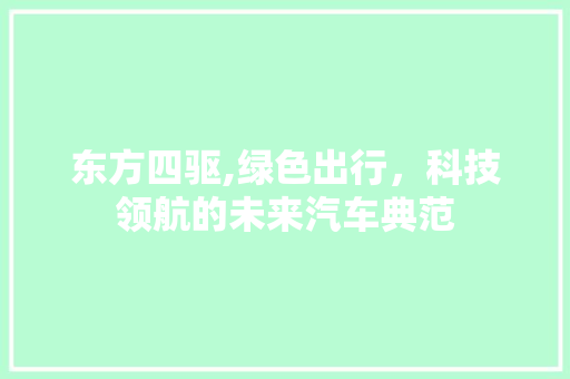 东方四驱,绿色出行，科技领航的未来汽车典范 蓄电池配件