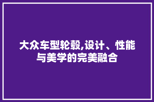 大众车型轮毂,设计、性能与美学的完美融合