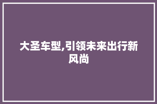 大圣车型,引领未来出行新风尚 变速箱配件