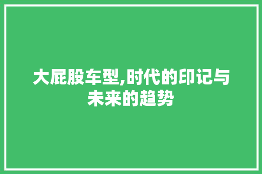 大屁股车型,时代的印记与未来的趋势