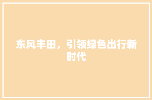 东风丰田，引领绿色出行新时代 发动机配件
