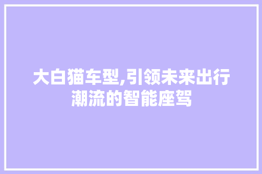 大白猫车型,引领未来出行潮流的智能座驾