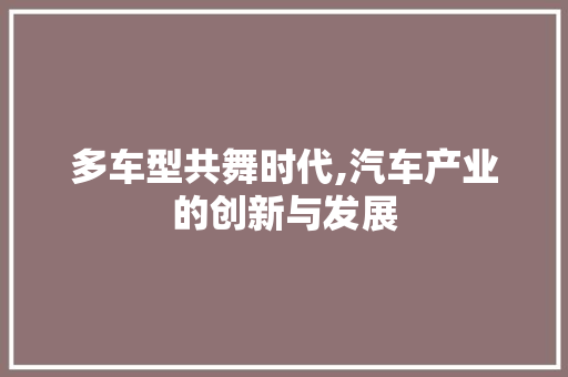 多车型共舞时代,汽车产业的创新与发展