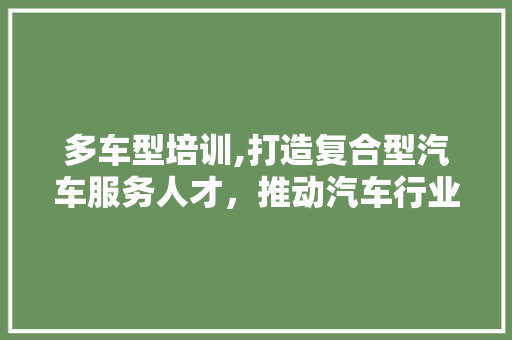 多车型培训,打造复合型汽车服务人才，推动汽车行业高质量发展