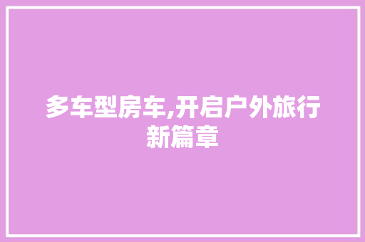 多车型房车,开启户外旅行新篇章