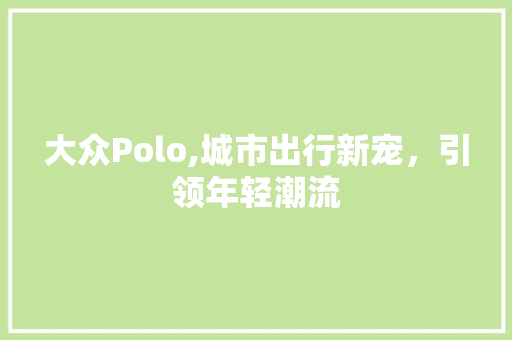 大众Polo,城市出行新宠，引领年轻潮流