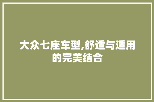 大众七座车型,舒适与适用的完美结合