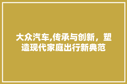 大众汽车,传承与创新，塑造现代家庭出行新典范 车身配件