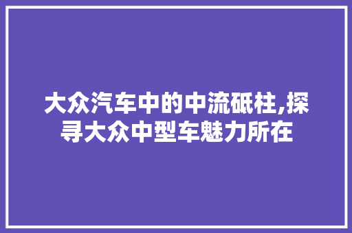 大众汽车中的中流砥柱,探寻大众中型车魅力所在