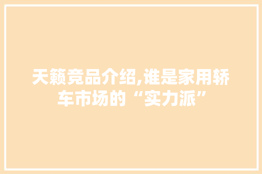 天籁竞品介绍,谁是家用轿车市场的“实力派”