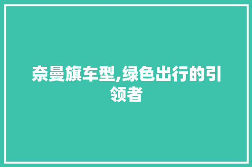 奈曼旗车型,绿色出行的引领者