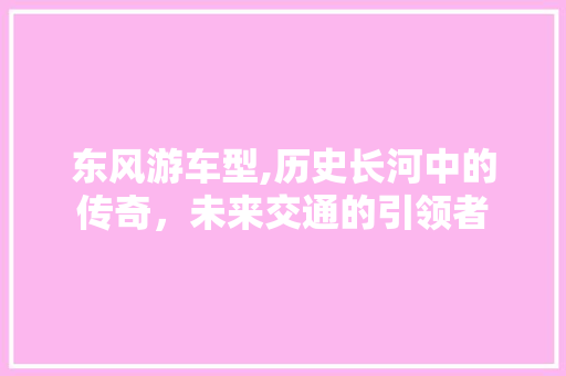 东风游车型,历史长河中的传奇，未来交通的引领者 发动机配件