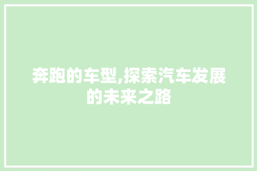 奔跑的车型,探索汽车发展的未来之路