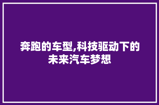 奔跑的车型,科技驱动下的未来汽车梦想