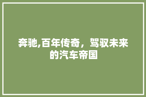 奔驰,百年传奇，驾驭未来的汽车帝国
