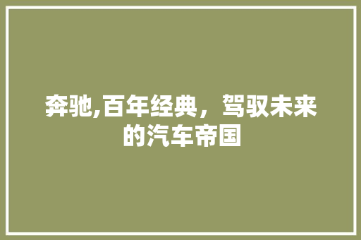 奔驰,百年经典，驾驭未来的汽车帝国