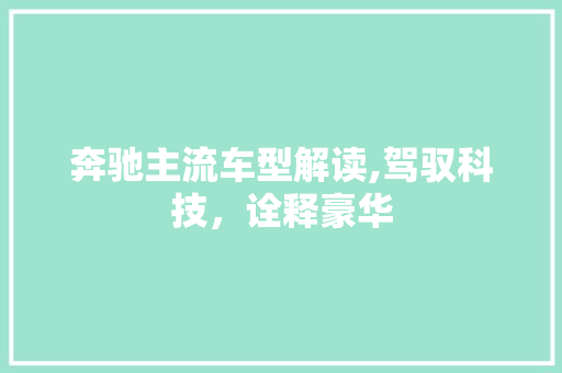 奔驰主流车型解读,驾驭科技，诠释豪华