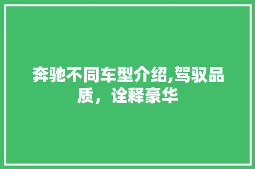 奔驰不同车型介绍,驾驭品质，诠释豪华