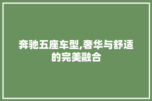 奔驰五座车型,奢华与舒适的完美融合