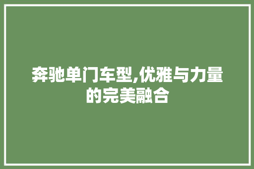 奔驰单门车型,优雅与力量的完美融合