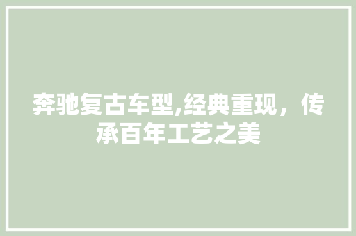 奔驰复古车型,经典重现，传承百年工艺之美