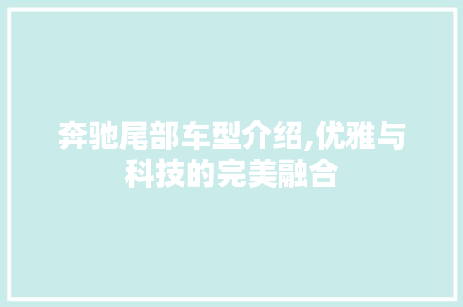 奔驰尾部车型介绍,优雅与科技的完美融合
