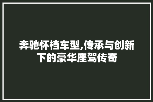 奔驰怀档车型,传承与创新下的豪华座驾传奇
