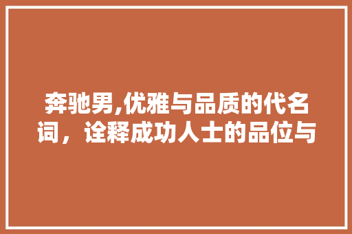 奔驰男,优雅与品质的代名词，诠释成功人士的品位与格调
