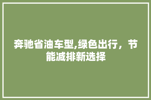 奔驰省油车型,绿色出行，节能减排新选择