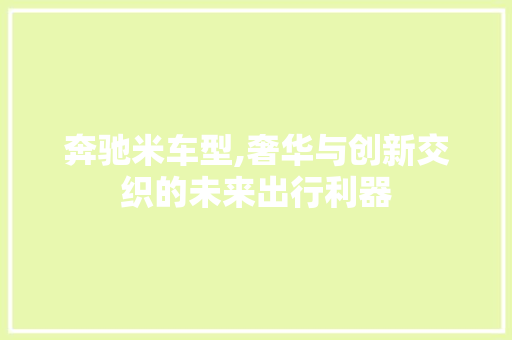奔驰米车型,奢华与创新交织的未来出行利器