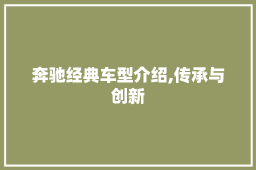 奔驰经典车型介绍,传承与创新