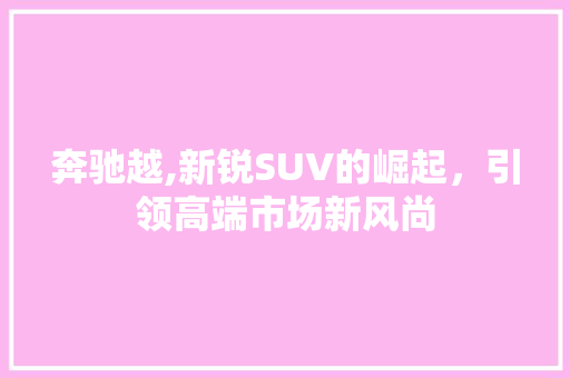 奔驰越,新锐SUV的崛起，引领高端市场新风尚
