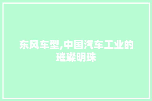 东风车型,中国汽车工业的璀璨明珠 车灯配件