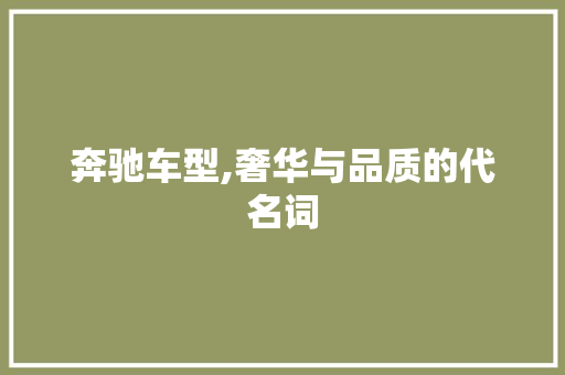奔驰车型,奢华与品质的代名词