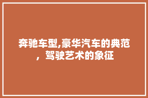 奔驰车型,豪华汽车的典范，驾驶艺术的象征