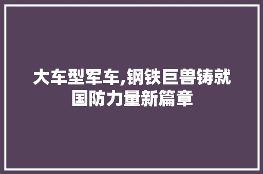 大车型军车,钢铁巨兽铸就国防力量新篇章
