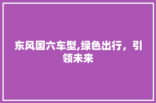 东风国六车型,绿色出行，引领未来 底盘配件