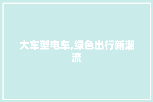 大车型电车,绿色出行新潮流