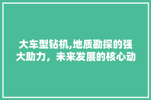 大车型钻机,地质勘探的强大助力，未来发展的核心动力