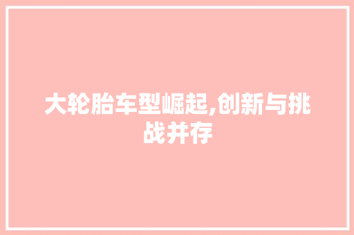 大轮胎车型崛起,创新与挑战并存