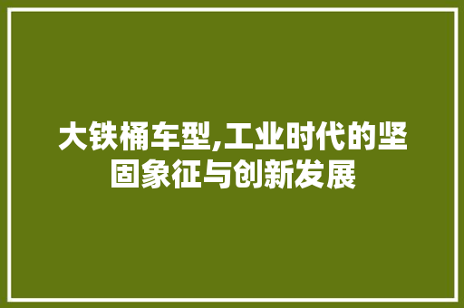 大铁桶车型,工业时代的坚固象征与创新发展
