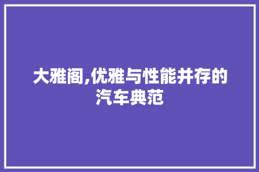大雅阁,优雅与性能并存的汽车典范