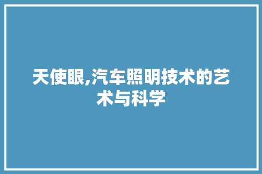 天使眼,汽车照明技术的艺术与科学