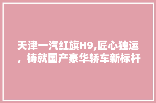 天津一汽红旗H9,匠心独运，铸就国产豪华轿车新标杆
