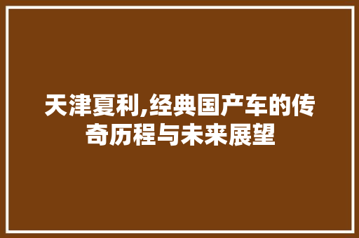 天津夏利,经典国产车的传奇历程与未来展望