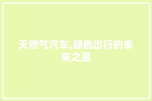 天然气汽车,绿色出行的未来之星