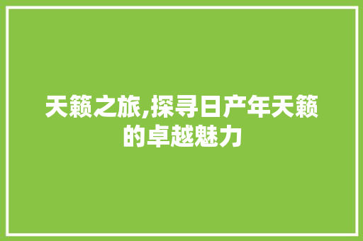 天籁之旅,探寻日产年天籁的卓越魅力