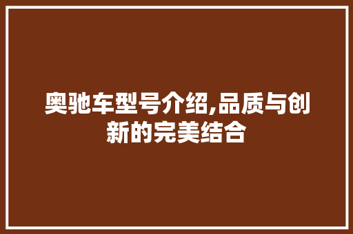 奥驰车型号介绍,品质与创新的完美结合