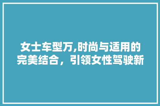 女士车型万,时尚与适用的完美结合，引领女性驾驶新潮流